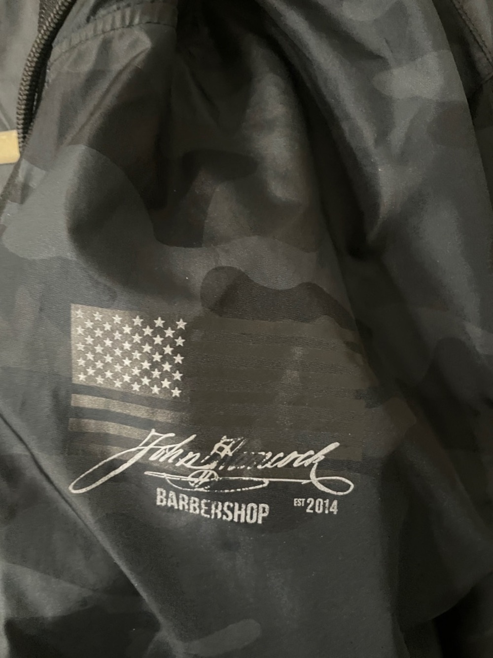 Men's Black Camo Lightweight Hooded Jacket - Picture 5 of 5
